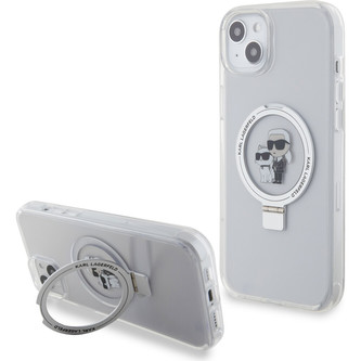 Karl Lagerfeld Ringstand Karl and Choupette MagSafe Kryt iPhone 15 Plus bílý