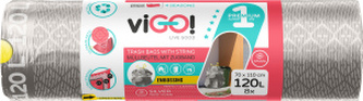 viGO! Premium pytle na odpad zatahovací, 38 µ, 110 × 70 cm, 120 l, 8 ks