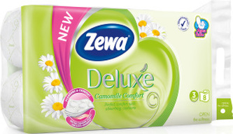 Zewa Deluxe Camomile Comfort 3vrstvý toaletní papír, 19,3 m, 8 rolí