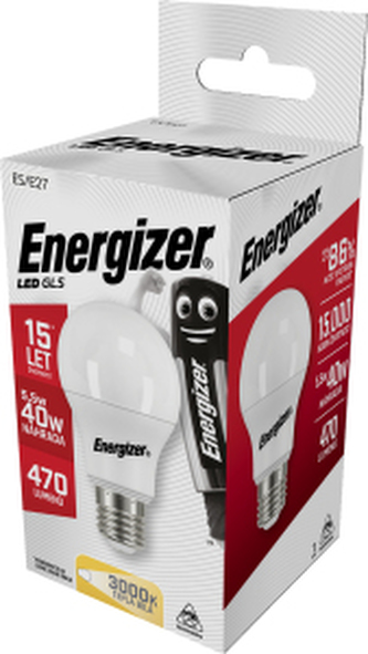 Energizer LED žárovka GLS, E27, teplá bílá, 5,5 W jako 40 W