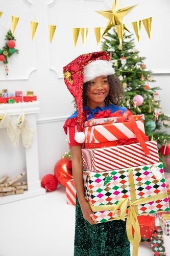 Vánoční čepice Santa lux - s flitry