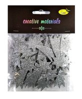 Komety z pianki brokatowej srebrne ok 50szt