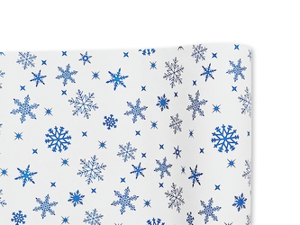 Voňavý vánoční papír 70cm/2m VLOČKY - sv. modré