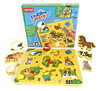 Dźwiękowe puzzle Farma Tablet - wkładanka