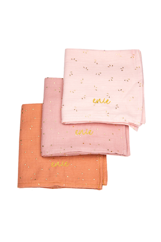 enie baby Mušelínové pleny 70x70cm PINK GOLD 3ks