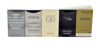 Giorgio Armani Mini Set 3 edt Emporio Diamonds For Men 4 ml + edt Attitude 5 ml + edt Acqua di Gio 5 ml + edt Armani Code Pour Homme 4 ml + edt Eau Pour Homme (2013) 7 ml