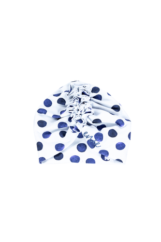 enie baby Turban - dětská čepice 6-9m Blue circle