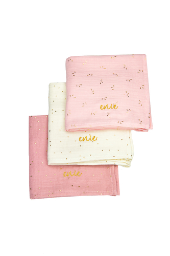 enie baby Mušelínové pleny 70x70cm PINK AND BEIGE 3ks