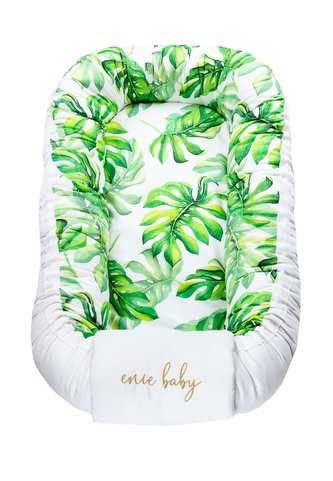 enie baby Hnízdečko do postýlky SATINE tropical leaves