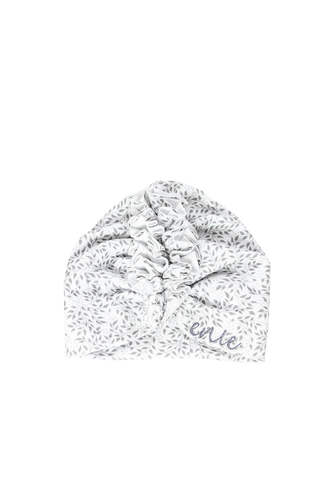 enie baby Turban - dětská čepice 12-16m Grey Leaves