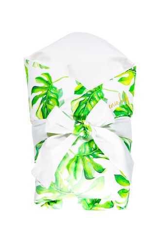 enie baby Péřová zavinovačka SATINE tropical leaves 100x100 cm
