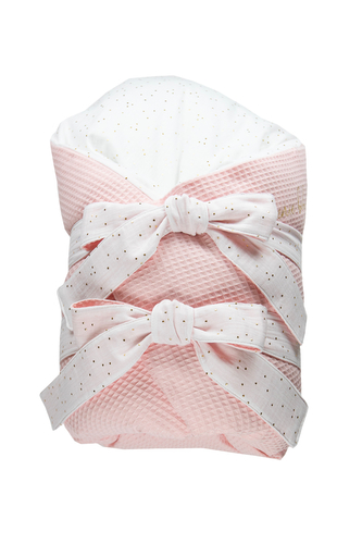 enie baby Zavinovačka VAFLOVÁ  růžová/bílá  80x80 cm z dutého vlákna