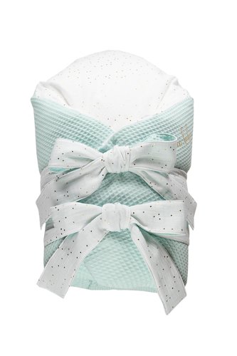 enie baby Péřová zavinovačka VAFLOVÁ světle modrá/bílá 80x80 cm