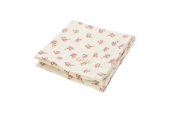 enie baby Mušelínová plenka 70x70cm béžové s vínovými květy - 1ks