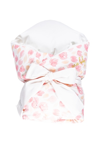 enie baby Zavinovačka SATINE pink leaves 80x80 cm z dutého vlákna