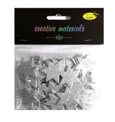 Gwiazdki z pianki brokatowej srebrne ok 50szt