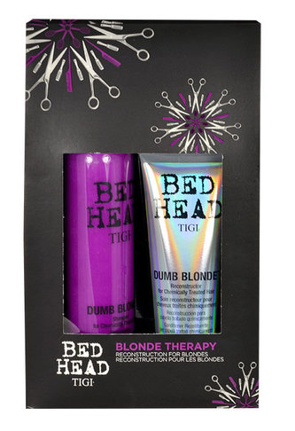 Tigi Bed Head Blonde Therapy šampon Dumb Blonde Shampoo 400 ml + regenerátor na poškozené vlasy Dumb Blonde Reconstructor 200 ml