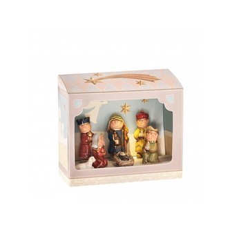 Porcelánové Betlem zrození Ježíška 7 kusů s LED světlem 16,5 cm BRANDANI