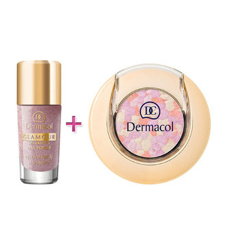Dermacol Glamour lak na nehty 9 ml + oční stíny 1,8 g 3