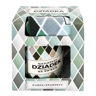 Kubek ze skarpetkami w romby 410ml