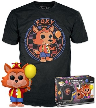 Funko POP! & Tee Box: FNAF - Balloon Foxy (Flocked) (M)