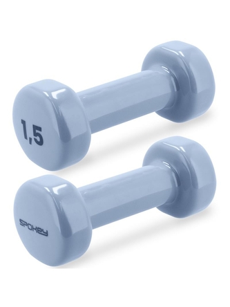 Spokey - SHAPE sada vinylových činek 2 x 1,5kg světle modré Spokey - SHAPE sada vinylových činek 2 x 1,5kg světle modré