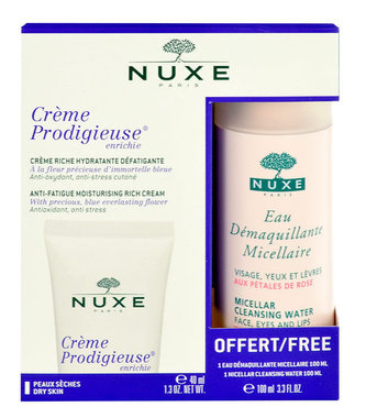 NUXE Prodigieux pleťová péče Prodigieuse Moisturizing Rich Day Cream 40 ml + micelární voda Micellar Cleansing Water 100 ml