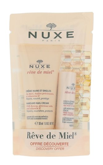NUXE Reve de Miel krém na ruce a nehty 30 ml + balzám na rty v tyčince 4 g