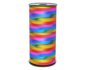 Vázací stuha duhová s glittrem 92 m x 5 mm