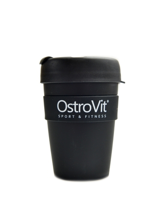 Ostrovit - Mug 340ml černý hrnek se šroubovacím víčkem