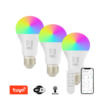 Immax NEO LITE sada 3x Smart žárovka LED E27 9W RGB+CCT,stmívatelná, WiFi,Beacon,DO