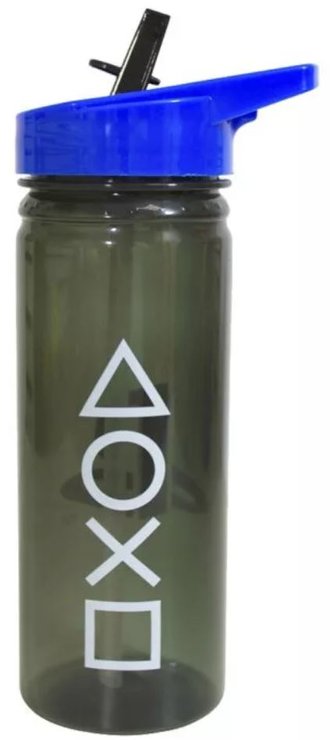 Plastová láhev na pití s pítkem Playstation: Tlačítka na ovladači (objem 470 ml)