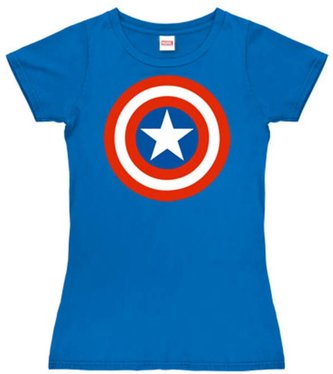 Tričko dámské Marvel: Captain America (L) modrá bavlna