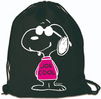 Batoh pytlík gym bag Snoopy: Joe Cool (35 x 46 cm) černá bavlna