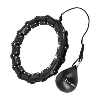 HHW11 PLUS SIZE ČERNÁ MASÁŽNÍ HULA HOOP OBRUČ SE ZÁVAŽÍM HMS
