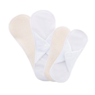 Bamboolik Sada 4 ks denních a slipových látkových vložek | biobavlněné froté Barva: Přírodní