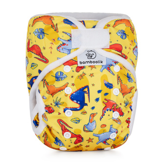 Bamboolik DUO | Kapsová plenka s vkládací plenou Barva: Dinosauři, Zapínání: Na suchý zip