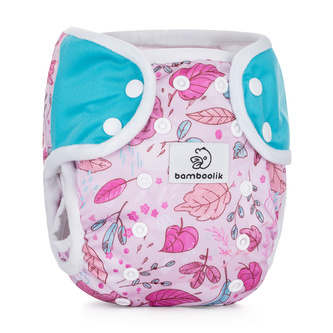 Bamboolik DUO | Svrchní kalhotky Barva: Lístečky + Modrá, Zapínání: Na patentky