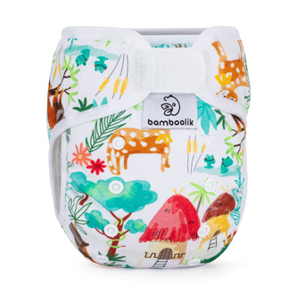 Bamboolik Biobavlněná | Kalhotková plenka bez vkládací pleny Barva: Safari, Zapínání: Na suchý zip