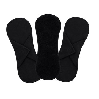 Bamboolik Výhodné sady | Denní vložky látkové | biobavlněné froté Barva: Černá, Varianta: Na suchý zip - Sada 3 ks