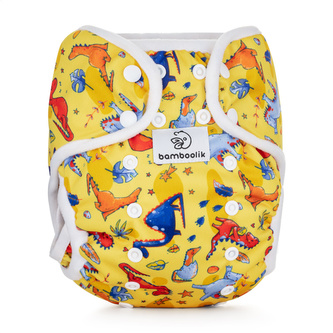 Bamboolik DUO | Kapsová plenka bez vkládací pleny Barva: Dinosauři, Zapínání: Na patentky