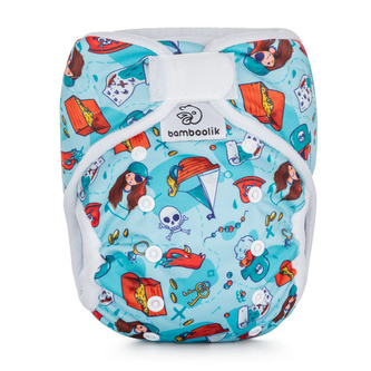 Bamboolik DUO | Kapsová plenka s vkládací plenou Barva: Piráti., Zapínání: Na suchý zip