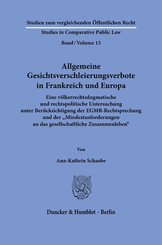 Allgemeine Gesichtsverschleierungsverbote in Frankreich und Europa.