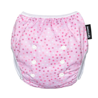 T-TOMI Plenkové plavky s volánkem Pink dots