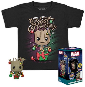 Funko Pocket POP! & Tee: Marvel: GOTG- Holiday Groot XL (dětské)
