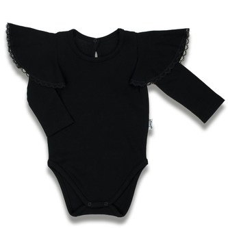 Kojenecké body s dlouhým rukávem Nicol Viki černé - velikost 74 (6-9m)