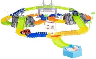 ISO 11486 Svítící autodráha 293 dílů + 2 auta