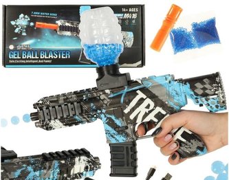 Pistole M416 TREME na vodní gelové kuličky s příslušenstvím, 550ks. 7-8mm, černo-modrá