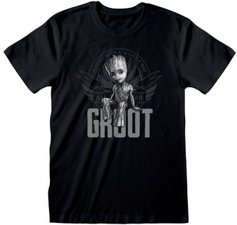 Pánské tričko Guardians of the Galaxy|Strážci galaxie: Groot (2XL) černá bavlna