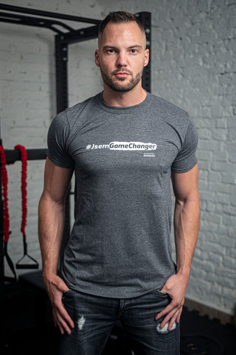 Triko #JsemGameChanger tmavě šedé pánské